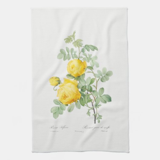 THEMA TOWEL : REDOUTÉ : GEEL ROSE THEEDOEK (Verticaal)