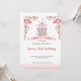 Thema uitnodiging kleine prinses. Kinderfeestje.