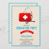 Thema-uitnodiging voor verpleegkundig afstuderen kaart (Voorkant / Achterkant)