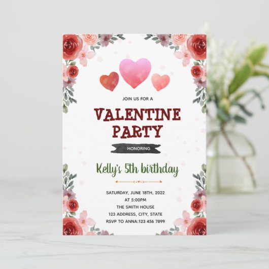 thema valentijn kaart (Staand voorkant)