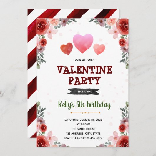 thema valentijn kaart (Voorkant / Achterkant)