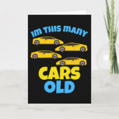 Thema van 4 jaar oude auto's op jaardag kaart (Voorkant)