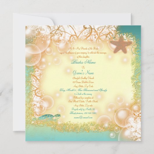  thema van de beach bruiloft kaart (Achterkant)