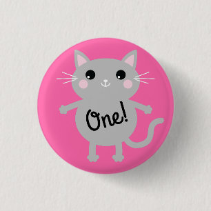 Thema van de geboorte van het Kind Cute Kat Ronde Button 3,2 Cm