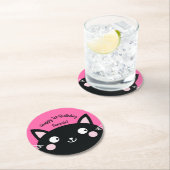 Thema van de geboorte van het Kind Cute Kat Ronde Kartonnen Onderzetter (Insitu)