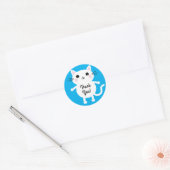 Thema van de geboorte van het Kind Cute Kat Ronde Sticker (Envelop)