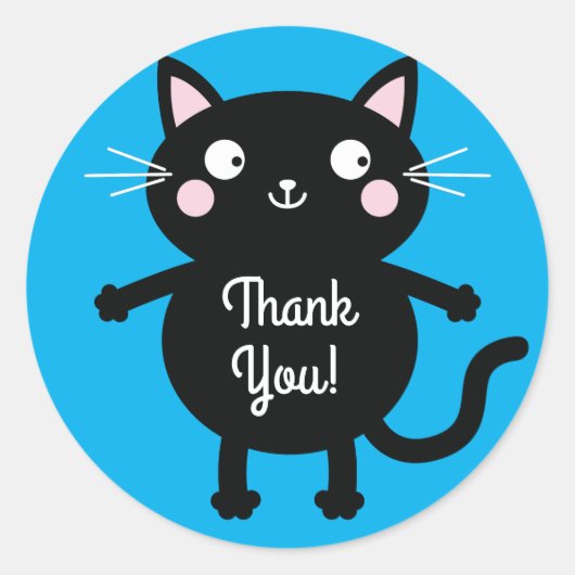 Thema van de geboorte van het Kind Cute Kat Ronde Sticker (Voorkant)