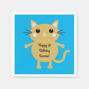 Thema van de geboorte van het Kind Cute Kat Servet