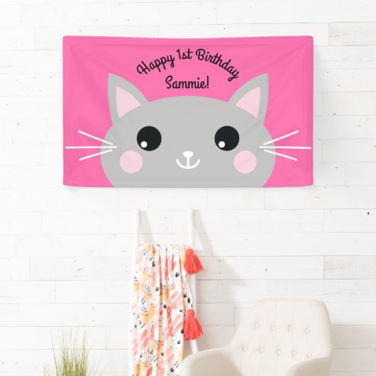 Thema van de geboorte van het Kind Cute Kat Spandoek (Insitu)