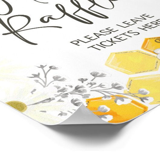 Thema van de Raffle Sign Honey Bee baby Poster (Hoek)