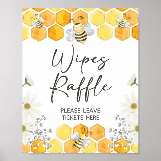 Thema van de Raffle Sign Honey Bee baby Poster (Voorkant)