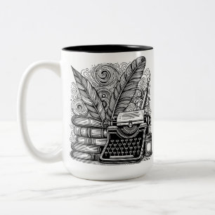 Thema van de schrijver 2 Kleur mij Tweekleurige Koffiemok