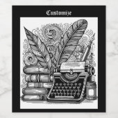 Thema van de schrijver 2 Kleur mij Wijn Etiket (Enkel label)