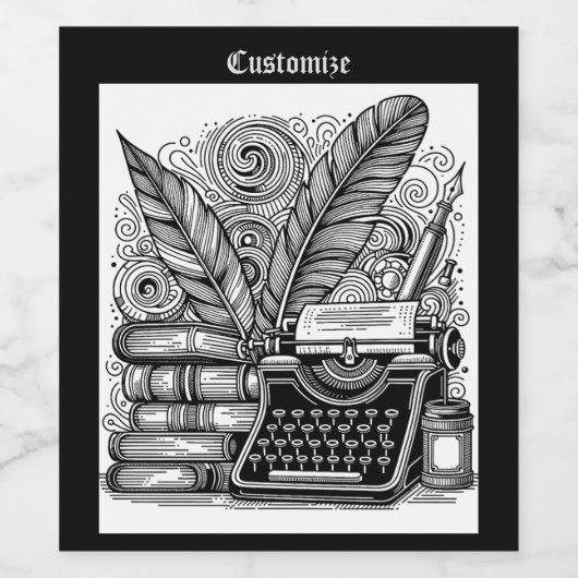 Thema van de  schrijver 2 Kleur mij Wijn Etiket (Enkel label)