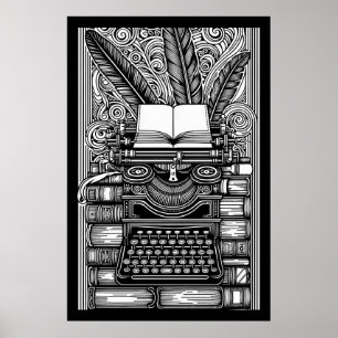 Thema van de  schrijver 3 kleur me poster