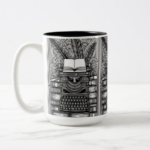 Thema van de schrijver 3 kleur me tweekleurige koffiemok