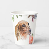 Thema van de Waterverf van Long Haire Dachshund Papieren Bekers (Voorkant)