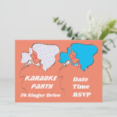 Thema van de zingerretro-partij Karaoke Kaart (Staand voorkant)