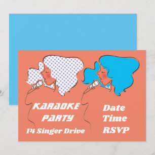 Thema van de zingerretro-partij Karaoke Kaart