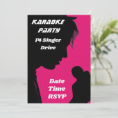 Thema van de zingerretro-partij Karaoke Kaart (Staand voorkant)