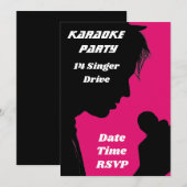 Thema van de zingerretro-partij Karaoke Kaart (Voorkant / Achterkant)