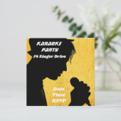 Thema van de zingerretro-partij Karaoke Kaart (Staand voorkant)