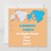 Thema van de zingerretro-partij Karaoke Kaart (Voorkant)