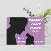 Thema van de zingerretro-partij Karaoke Kaart (Staand voorkant)