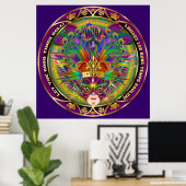 Thema van feestpartij: Uitzicht notities Poster (Thuiskantoor)