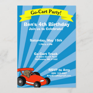 Thema van GoCart Birthday Party Kaart