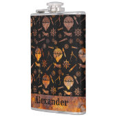 Thema van grote Steampunk kleurrijke Rusty-ballonn Heupfles (Links)