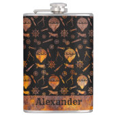 Thema van grote Steampunk kleurrijke Rusty-ballonn Heupfles (Voorkant)