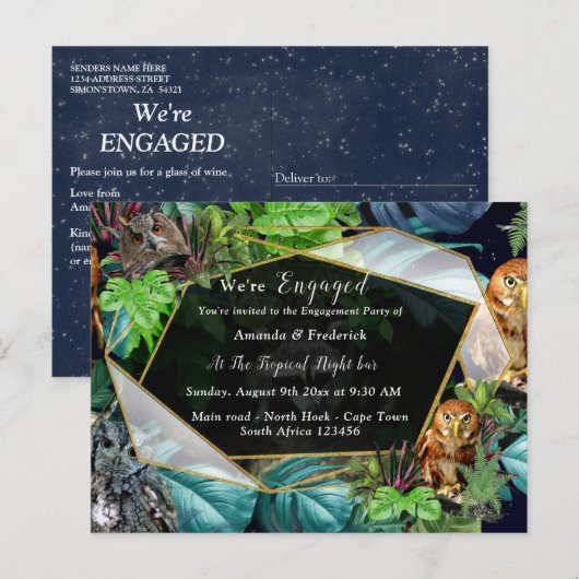 Thema van het feest van de nacht uitnodiging briefkaart (Voorkant / Achterkant)