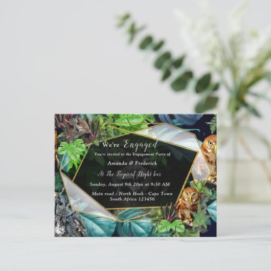 Thema van het feest van de nacht uitnodiging briefkaart (Staand voorkant)