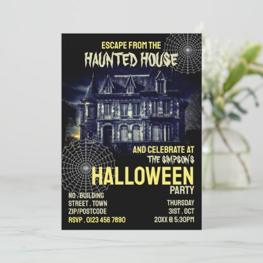 Thema van het spookhuis, Escape Room, Halloween Pa Kaart (Staand voorkant)