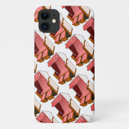 Thema van rode en witte doorsnee iPhone 11 hoesje