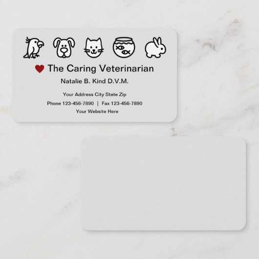 Thema veeartsen visitekaartje (Voorkant / Achterkant)