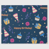 thema verjaardag cadeaupapier (Vlak)