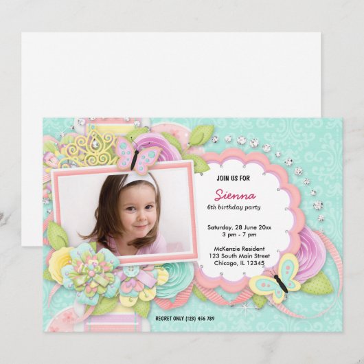 thema  verjaardag kaart (Voorkant / Achterkant)