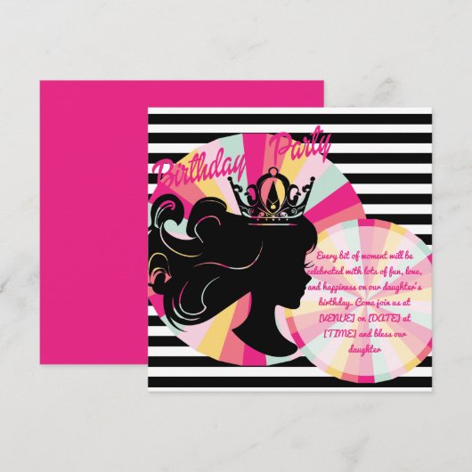 thema verjaardagsfeestje uitnodiging (Voorkant / Achterkant)