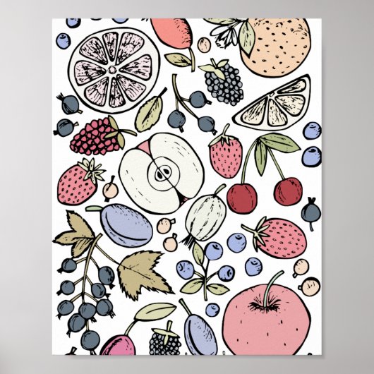 Thema vintage fruit, vintage poster (Voorkant)