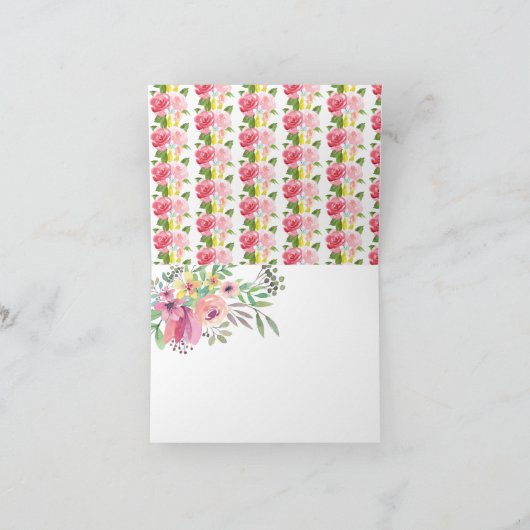 Thema vintage theekrans bedankbrief bedankkaart (Binnen)