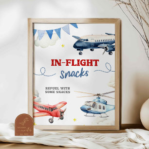 Thema Vliegtuig In Vlucht Snacks Aangepast Bord Poster
