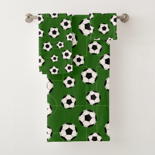 Thema voetbal sportpatroon handdoek set (Insitu)