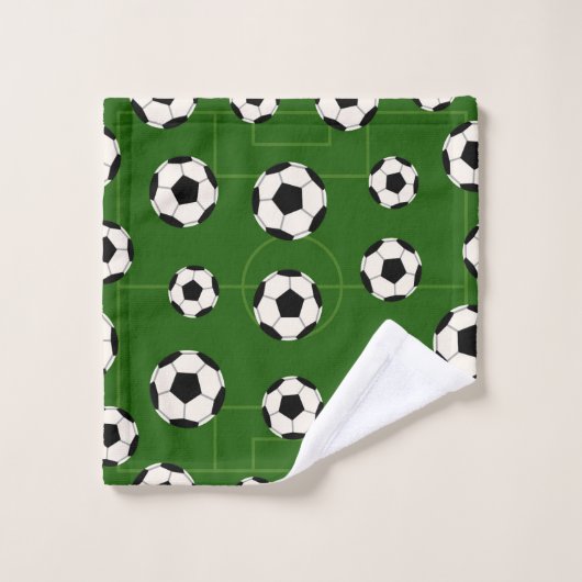 Thema voetbal sportpatroon handdoek set (Wasdoekje)