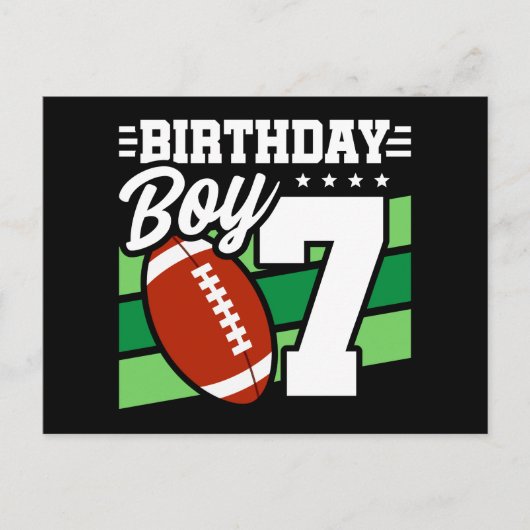 Thema voetbalfeest 7 jarige briefkaart (Voorkant)