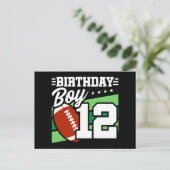 Thema voetbalfeestje voor 12-jarigen Verjaardag jo Briefkaart (Staand voorkant)
