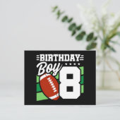 Thema voetbalfeestje voor 8-jarige, 8e verjaardag briefkaart (Staand voorkant)