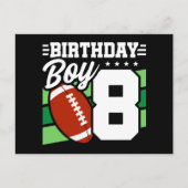 Thema voetbalfeestje voor 8-jarige, verjaardag jon briefkaart (Voorkant)