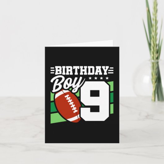 Thema voetbalfeestje voor 9-jarige, 9e verjaardag  kaart (Voorkant)